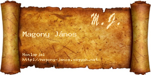 Magony János névjegykártya